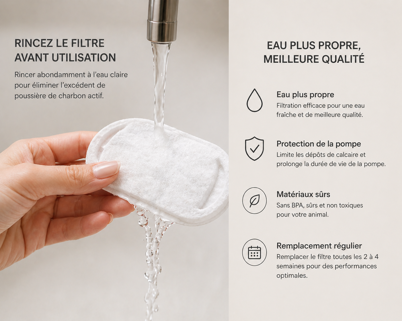 Filtres pour fontaine à eau pour chat – pack de 8 compatibles Aquapaw™