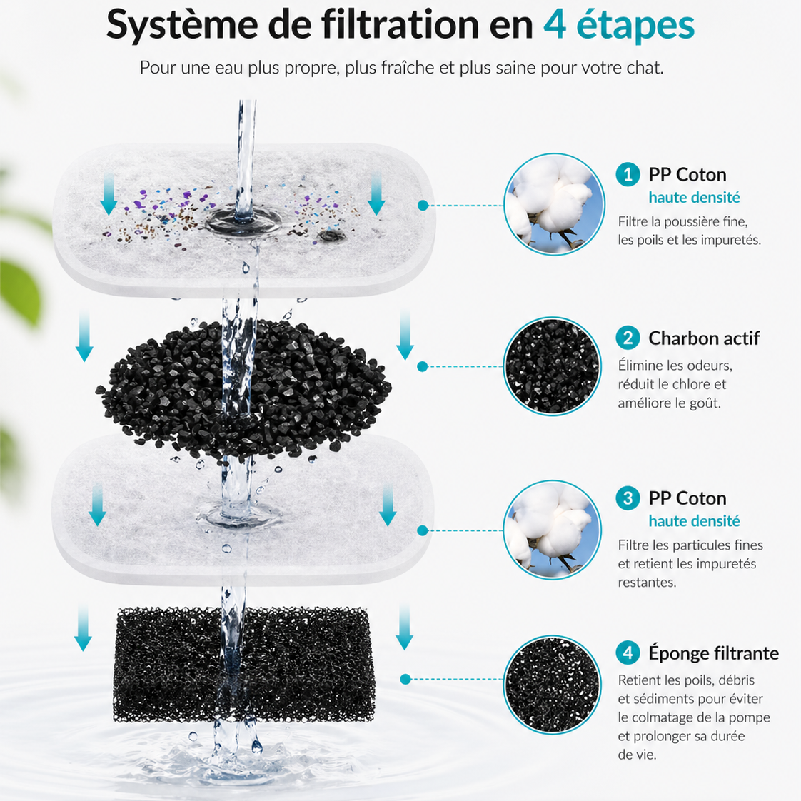 Filtres pour fontaine à eau pour chat – pack de 8 compatibles Aquapaw™